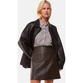 Whistles Whistles Brown Leather A-Line Skirt - 6
