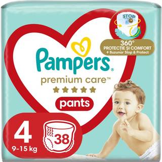 Pampers Premium Care Pants Maxi Size 4 buksebleer til engangsbrug 9-15 kg 38 stk. - 38 stk.