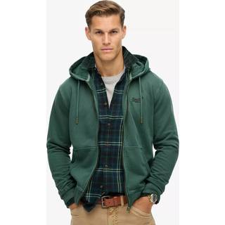Superdry Superdry Forest Green 100% Cotton Essential Logo Washed Zip Hoodie