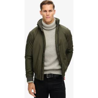 Superdrytil mænd. M5011900A City Harrington-jakke grøn (S), Casual, Genanvendt polister, Bæredygtig