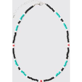 Mens Bead Necklace in Teal