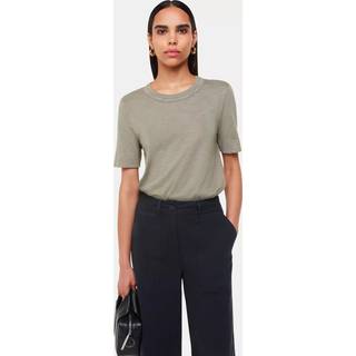 Whistles Whistles Green Rosa Double Trim 100% Cotton T-ShirtM