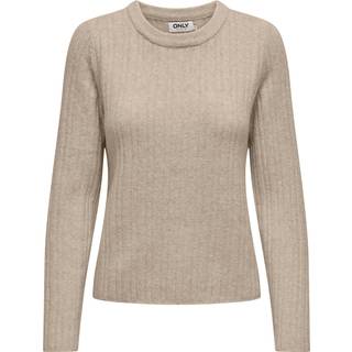 Only - Beige - Onljeanett Life L/S Rib O-Neck Cc K - Large