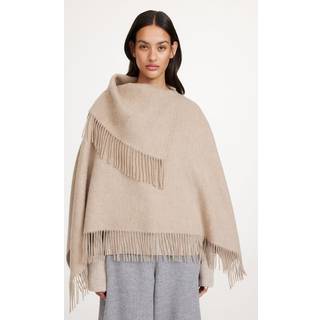 Turtma poncho i uld - Grey Brown Melange - ONE SIZE