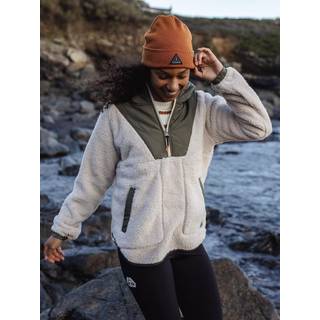 Passenger Women's Beaumont Recycled Sherpa Hooded Fleece Fleecejakke Damer størrelse L farve beige