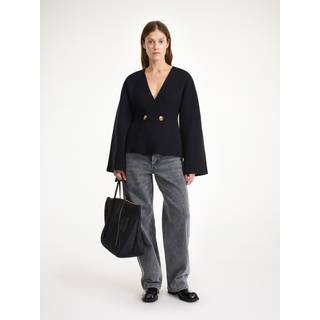 Tinley cardigan i uldblanding - Black - L