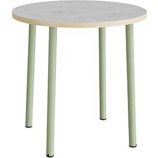Bord Add 590, Ø900 mm, højde 900 mm, lys grå linoleum på grønt stel