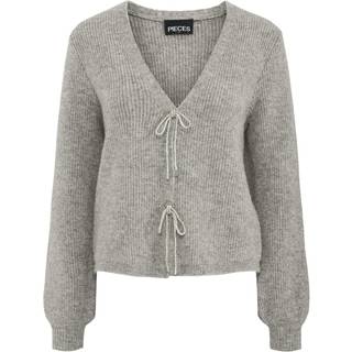 PIECES dame cardigan PCANNA - Dove Silver Glitter Bow - S