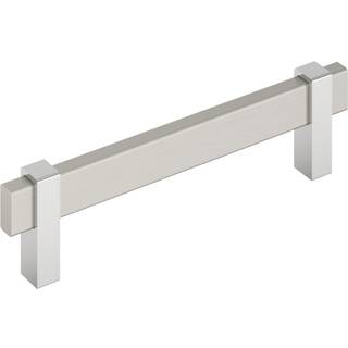 Amerock Mulino 5-1/16 tommer (128 mm) Center-to-center Satin Nikkel/Poleret kromkabinettræk BP36724G1026