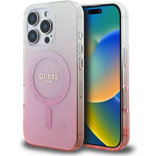 iPhone 16 Pro - Guess Magsafe Back cover - Glitter Gradient - Pink