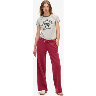 Superdry Superdry Rich Burgundy Essential Logo Straight Trousers