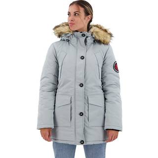 Superdrytil kvinder. W5011572A Parka med hætte i imiteret pels Everest grå (XXS), Casual, Polyester