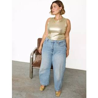 Never Fully Dressed Never Fully Dressed Gold Gold Ribbed Tank Top