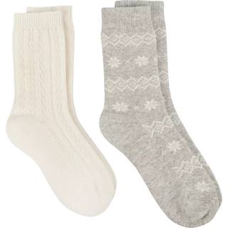 Totes Totes Cream Ladies Cashmere Blend Ankle Socks 2 Pack