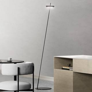 Sigor LED gulvlampe Mahina, dæmpbar, Sort, Stue/spisestue, Aluminium, Moderne