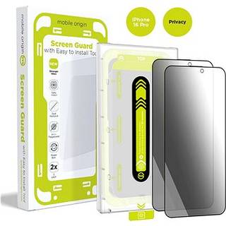 Mobile Origin Screen Guard Privacy with easy applicator 2 pack - iPhone 16 Pro