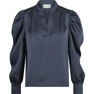 Neo Noir Rosslyn Heavy Sateen Bluse - Mørkeblå - str. 34
