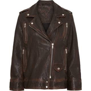 Notyz Jakke - Oversized Biker - Walnut w. Silver acc.