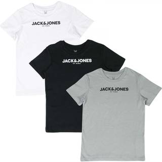 JACK & JONES Drengenes Harry T-shirts 3-pak Hvid/Sort/Aluminim