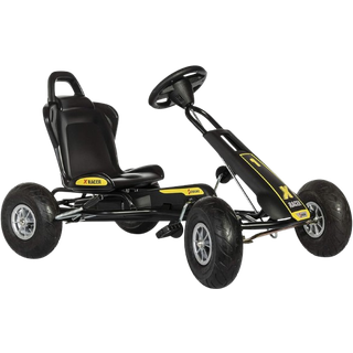 Gul/sort X-racer Gocart 3-8 år til børn MED LUFTHJUL