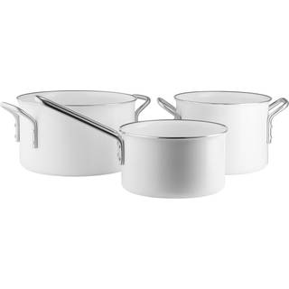 Eva Solo Eva Trio White Line Slip-Let keramisk grydesæt 3 dele Rustfrit stål