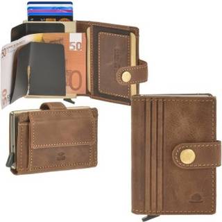 Kartenetui Leder 7x10cm mit Scheinfach und Münzfach COIN "Vintage" cognac | Greenburry 1454-24