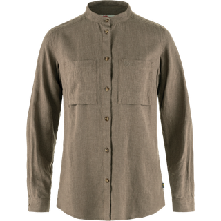 Fjällräven Women's Övik Hemp Shirt L/S Skjorte Damer størrelse XL farve brun