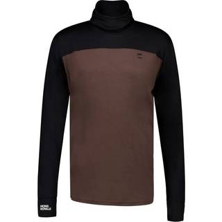 Mons Royale Yotei Powder Hood L/S Merino-shirt Herrer størrelse XL farve brun/sort