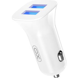 XO CC31 Dobbelt USB-billader - 2.4A - Hvid