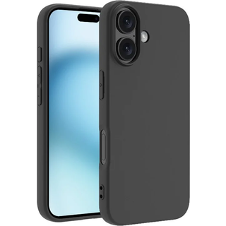 Mat TPU-etui til iPhone 16, sort