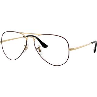 Ray-Ban RX6489 Aviator 3175 55 Briller Mænd Black - Black on Arista Gold - 55mm