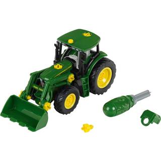 John Deere Legetraktor med frontlæsser og skruetrækker