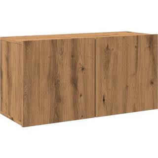 væghængt tv-bord 80x30x41 cm egetræsfarve