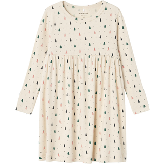 Name It Summer Sand Juletræer Kjole - Str. 1.5y 86cm