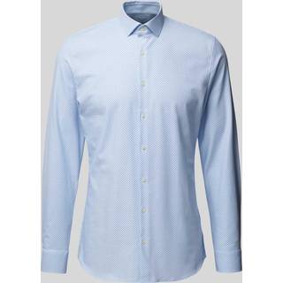 OLYMP Herren Hemd blau gemustert Slim Fit