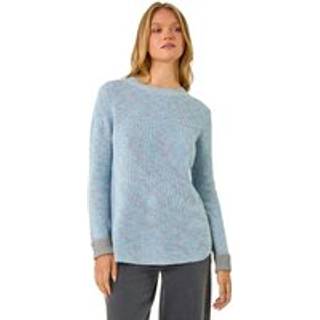 Roman Roman Blue Contrast Cuff Knit Jumper