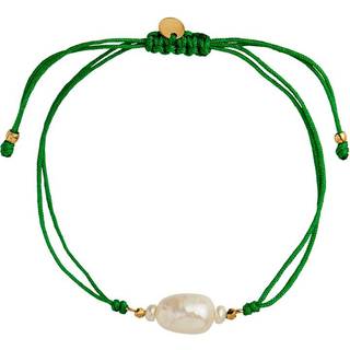 Stine A Baroque Pearl Berrie Forgyldt Sølv Armbånd med Barok Perle Og Nylon