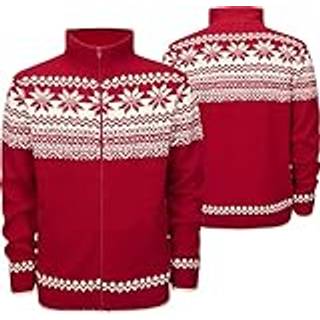 Brandit Cardigan med Norsk Mønster Rød