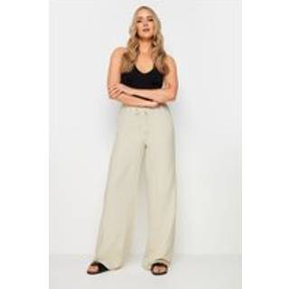 Lts Tall Cream Textured Wide Leg Trousers Ex Long > 10 Lts | Tall Women's Wide Leg Trousers - Ex Long 10