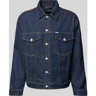 Mørkeblå jakke i denim med justerbar kant