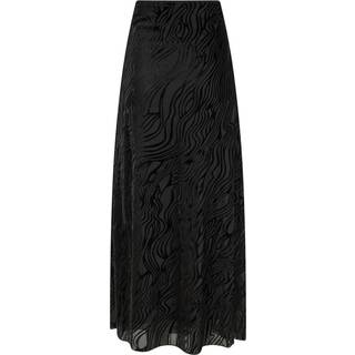 Vicky Zebra Burnout Nederdel, Black, 34
