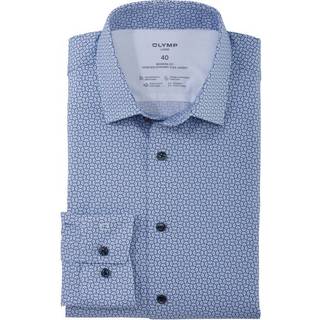 OLYMP Herren Hemd blau gemustert