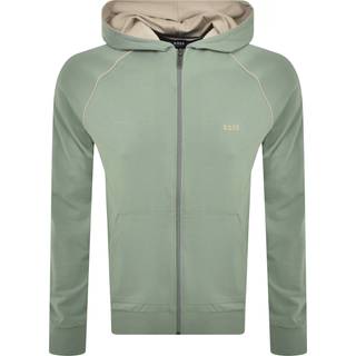 BOSS Broderet Logo Zip-Up Hættetrøje i Stræk BomuldMiddel