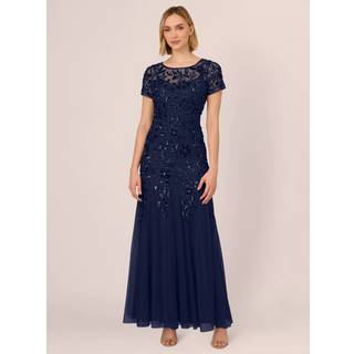 Adrianna Papell Adrianna Papell Bead Long Dress With Godets
