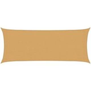 solsejl 2x5 m 160 g/m² HDPE rektangulær sandfarvet