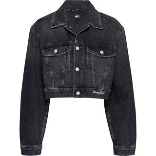 Glitter Cropped Boxy Denim Jacket