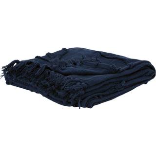 Bl? v?vet 100% v?vet struktureret bomulds blomster kast t?ppe