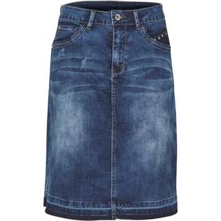 Cream Patched Denim Skirt Nederdele 10602201 Rich Blue Denim (44)