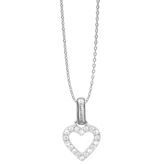 Shimmery Heart Vedhæng - Blankpoleret Sterling Sølv m. 18 Hvide Cubic Zirkonia - Christina