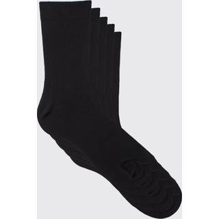 Mens Black 5 Pack Plain Socks